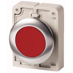 Push-buttons, flat front, flush, maintained, red, blank