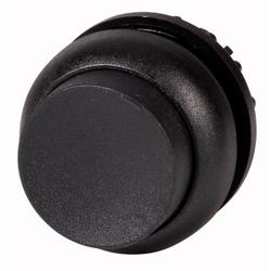 Pushbutton, raised, black, maintained