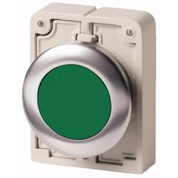 Push buttons, flat front, flush, momentary, green, blank