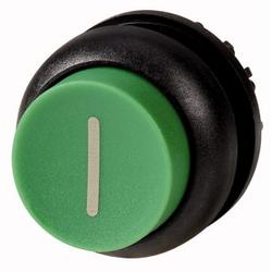 Pushbutton, raised, green I, maintained
