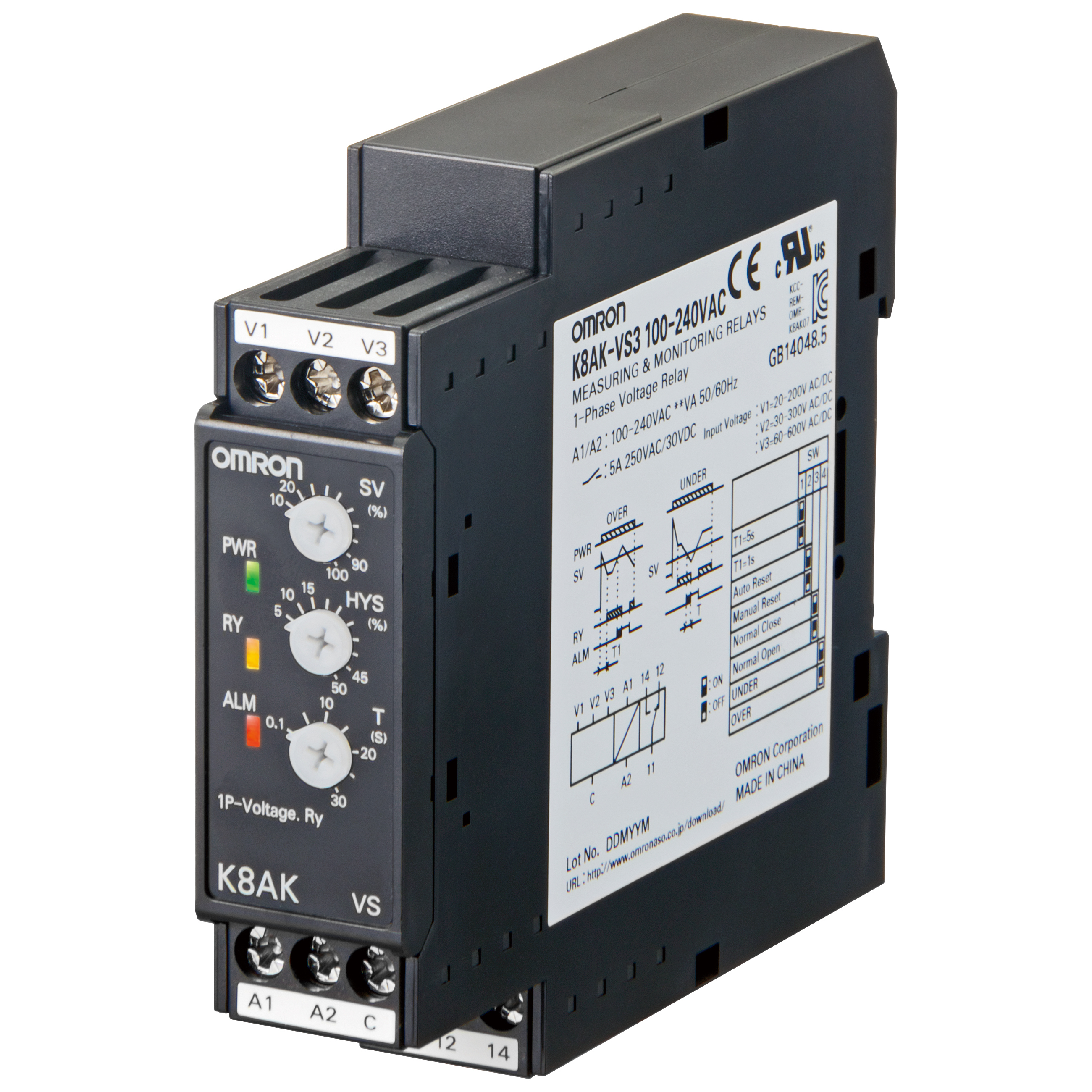 Single-phase Voltage Relay [K8AK-VS]