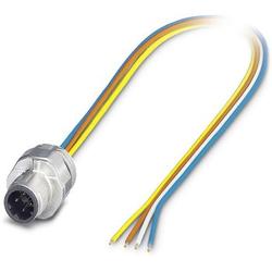 Bus system flat-type plug SACC-EC, Plug, straight, M12-SPEEDCON, D-coded, Front mounting, Individual wires