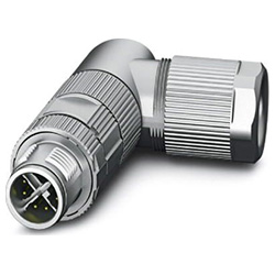 Connector SACC, Plug angled M12, X-coded, Crimp connection, shielded