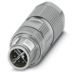 Connector SACC, Plug straight M12, X-coded, Crimp connection, shielded