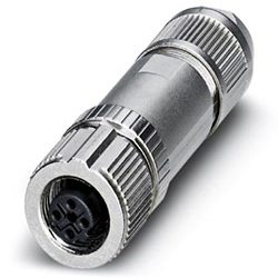 Connector SACC, Socket straight M12, D-coded, shielded