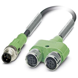 Sensor / actuator cable SAC-4PY, Plug straight