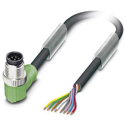 Sensor / Actuator cable SAC-8P, Plug angled M12