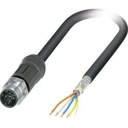 Sensor / actuator Cable VS, Plug straight M12, D-coded