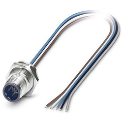 Flush-type connector SACC-DSI, plug, M12, B-coded, with 0.5 m TPE litz wire