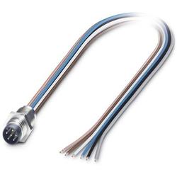 Flush-type connector SACC-DSI, Plug, M12, with 0.5 m PP litz wire