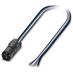 Flush-type connector SACC-MCI, T-coding, 0.5 m long litz wires