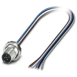 Installation plug-in connectors SACC-DSI-M12MS, with 0.5 m TPE litz wire