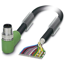 Sensor / actuator cable SAC-17 P, Plug angled