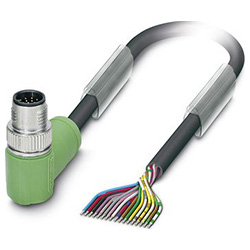 Sensor / Actuator cable SAC-17P, Plug angled