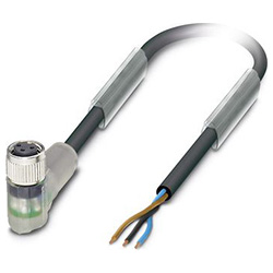 Sensor / actuator cable SAC-3P, Socket angled M12