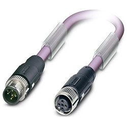 Bus system cable SAC-2P, Plug straight M12 SPEEDCON, Socket straight M12 SPEEDCON