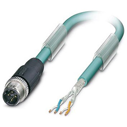 Bus system cable SAC-4P, Plug straight M12, D-coded