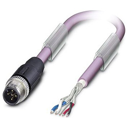 Bus system cable SAC-5P, Plug straight M12, A-coded