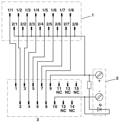 System connection, PLC-V8 / D15