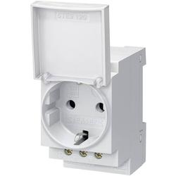 DIN rail mains socket with cover