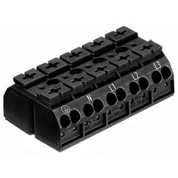 4-conductor Ex e II chassis-mount terminal strip 862, 5-pole, Snap-in feet, PE-N-L1-L2-L3