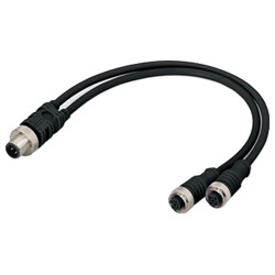 Sensor / actuator splitter / adapter M12 Plug, straight, Socket, straight 756-5516/040-010