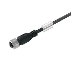 Copper Data Cable (Assembled), One End without Connector, M12, Female Socket, Straight, Shielded 1060120150