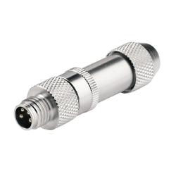 Round Plug (Field Customisable), Pin, Straight, M8