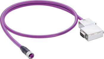 Sensor/Actuator Data Cable (pre-fab) M12 Plug, straight, Plug, right angle