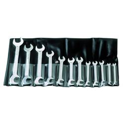 Double-ended open ring spanner set