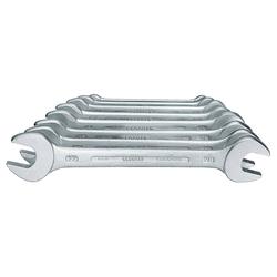 Double-ended open ring spanner set 8-piece