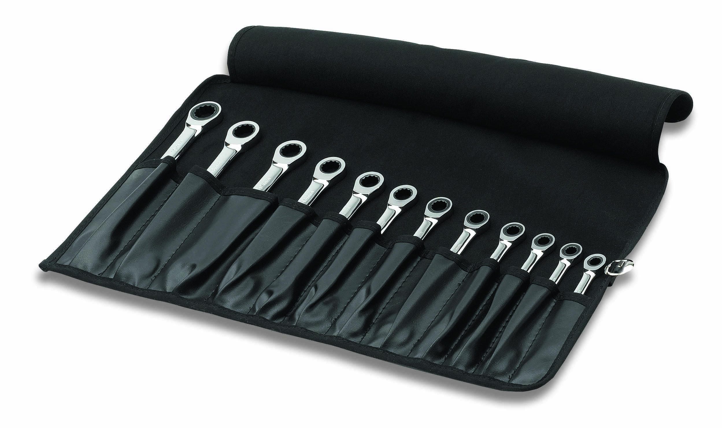 Ratcheting crowfoot wrench set