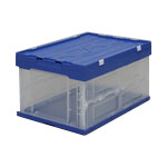 Hard Foldable Container with Integrated Lid Dark Blue / Clear