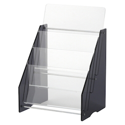 Acrylic Pamphlet Stand, Clear, Specifications: A4, 1 Column, 3 Levels