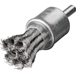 Knotted Shaft Mounted End Brush (Shaft Diameter 6 mm / Stainless Steel) 456358