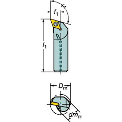 Boring Tool Bit, CoroTurn 107, Screw Clamp, A...-SDQCR / L