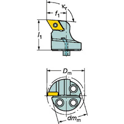 CoroTurn SL 570 Type Cutting Head, CoroTurn 107 Screw Clamp, Diamond Shaped 55° 570-SDUCL-20-11