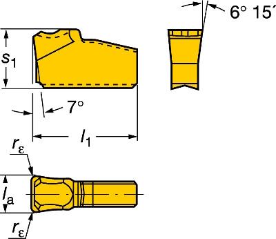 SANDVIK T-Max Q-Cutter Insert for Slitting 330.20-25-AA        H13A
