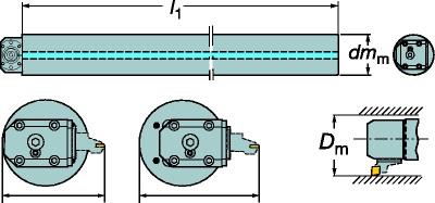SANDVIK Cylindrical Shank to Coromant Capto Damped Adaptor