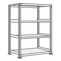 Medium / Light Duty Shelfs, NEW Type (White Gray), Height 1200 mm
