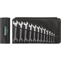 Double-ended open ring spanner set
