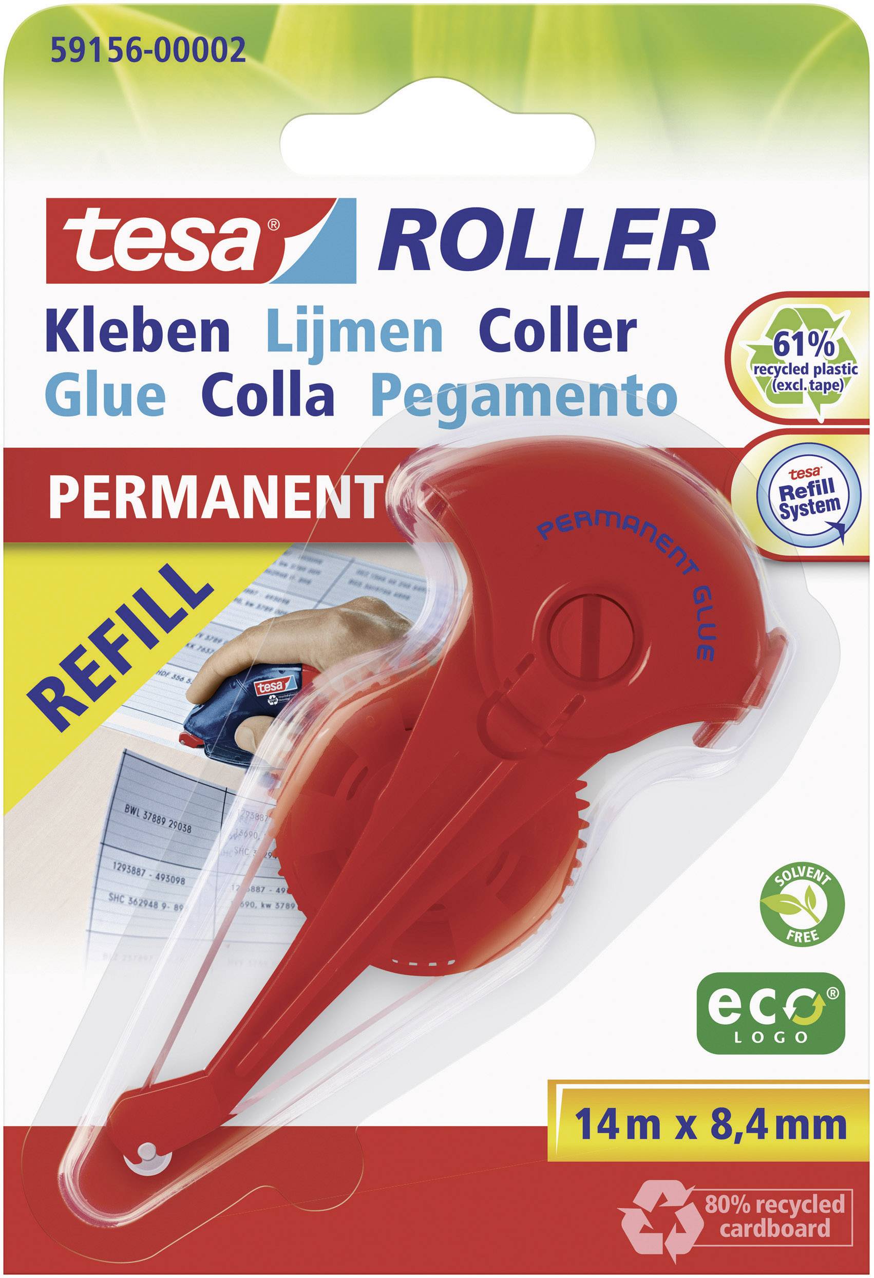 Tesa Roller Permanent Gluing Ecologo Refill