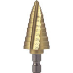 Nice Mighty Step Drill for Electrical Work and Facility Construction (2-Flute Titanium-Coated Type)
