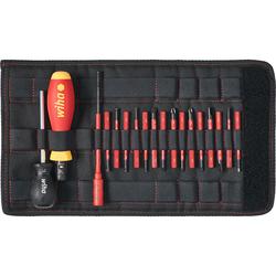 Wiha Torque screwdriver set TorqueVario®-S electric Mixed, variably adjustable torque limit, pcs. incl. folding bag