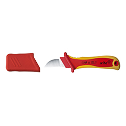 Cable Stripping Knife, Straight Cutting Edge for Round Cables, in Blister Pack