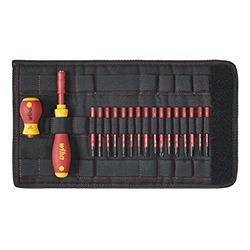 Screwdriver and Bit Set slimVario® Screwdriver, Mixed, 19 Pieces in Folding Bag