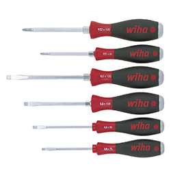 Screwdriver Set SoftFinish®, Slotted with One-Piece Hexagonal Blade and Solid Steel Cap