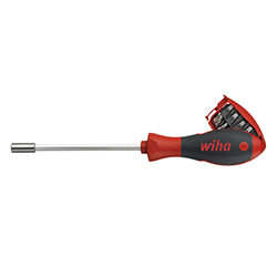 Screwdriver with Bit Magazine Magnetic, Assorted with 8 Bits, 1/4"