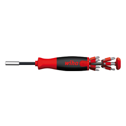 Screwdriver with Bit Magazine LiftUp 25 Magnetic, Mixed with 12 Bits, 1/4"