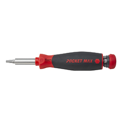 Screwdriver with Bit Magazine, PocketMax® Magnetic, Mixed with 8 Bits, 1/4"